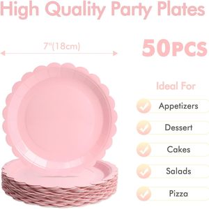 Stylish <b>Disposable</b> Plastic <b>Plates</b> Ideal for Parties Events Catering and Everyday Dining - Product Image 2
