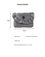 Nouvelle Pochette à Monnaie en Polyester à Carreaux Style Urbain Simple, Porte-Cartes Portable à Rabat pour Étudiants, Étui pour Cartes d'Identité, Sac à Serviettes Hygiéniques pour Femmes