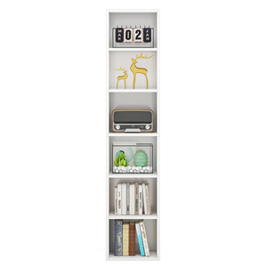Librería de <span class=keywords><strong>Madera</strong></span> Moderna Blanca para Sala de Estar, Estante Esquinero de 6 Niveles, <span class=keywords><strong>Rectangular</strong></span>, Simple - Product Image 6