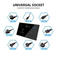 Prise intelligente 147 USB-C PD 20W à charge rapide avec écran tactile, Wi-Fi, Zigbee, étanche, 16A, mesure de la consommation, compatible Alexa pour la maison intelligente
