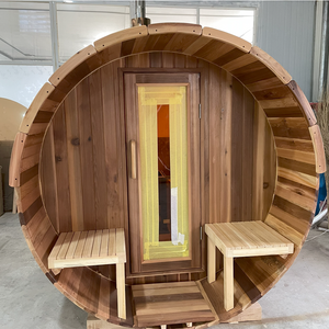 Sauna Tradizionale Finlandese di Lusso per Famiglie, con Stufa Elettrica a Infrarossi in Legno di Cedro Rosso, Design Moderno per Villa - Product Image 6
