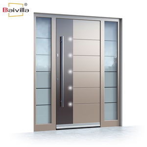 Puertas de entrada para el hogar Puertas delanteras de diseño moderno exterior de madera de acero inoxidable antirrobo para uso comercial con cerraduras inteligentes - Product Image 6