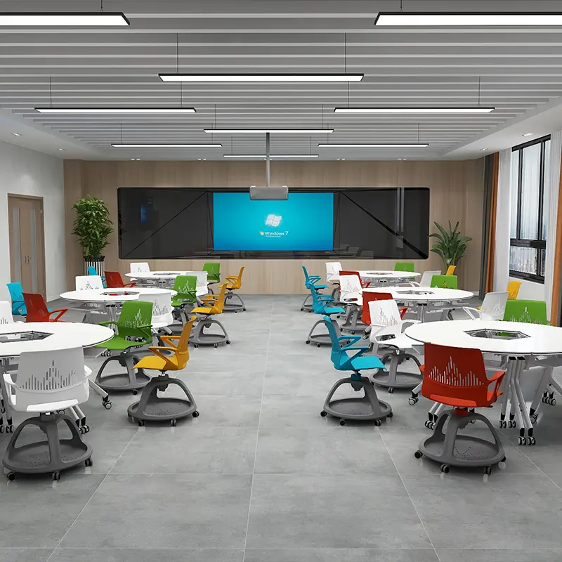 Mobiliário de sala de aula, cadeiras para estudantes da sala de aula com espaço para escrita, cadeira de estudo e sala de treinamento com almofada de escrita