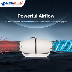 Longwell personnalisé Super silencieux EC Ventilation <span class=keywords><strong>ventilateur</strong></span> axial 4-8 pouces <span class=keywords><strong>extracteur</strong></span> <span class=keywords><strong>d</strong></span>'<span class=keywords><strong>air</strong></span> pour usine de fabrication échappement Super silencieux - Product Image 2
