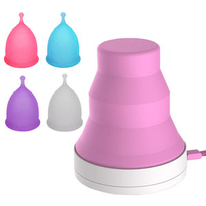 Folding Medical Silicone copa Sterilization and Storage Container Holder cleaner box set containers menstrual cup sterilizer