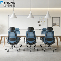 Chaise de bureau de direction moderne de luxe à dossier haut avec support lombaire réglable, chaise de bureau ergonomique en tissu