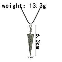 Hot Anime creux chevalier creux chevalier pur clou épée os ongle pendentif colliers à la mode géométrie corde collier ras du cou bijoux