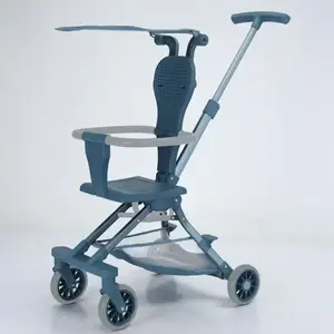 새로운 디자인 알루미늄 합금 강화 프레임 유모차 어린이 트롤리 양방향 슬라이드 아기 접이식 휴대용 카트