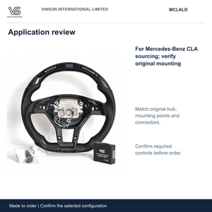 Volant en fibre de carbone pour Mercedes-Benz CLA Open Center Configuration sélectionnée MCLALD - Product Image 4