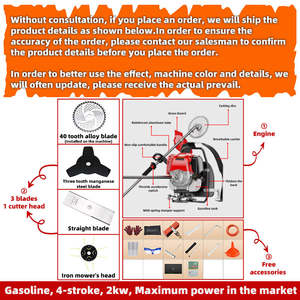 Promotion : Débroussailleuse multifonction haute performance, tondeuse à gazon, pompe à essence, moteur 800W pour jardin - Product Image 5