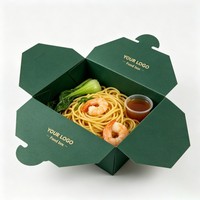 Boîte à emporter en papier jetable, recyclable, bon marché, personnalisable, pour nouilles, salades, sushis, poulet frit, emballage de restauration rapide