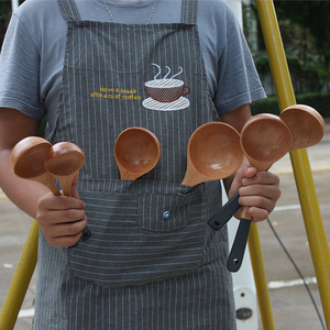 Beechwood Wooden Ladles Set 6Pc Extra Long Handle Soup Serving Utensils Hand Wash Only - Product Image 2