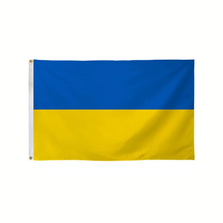 100% Polyester 90x150cm Vente en gros 3x5ft Bleu Jaune UKR Ukrainien Ukraine Drapeau National