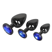 Couleur noire métal alliage d'aluminium 3 tailles Plug Anal Prostate Anal Sex Toy pour femme bijoux godemichet Anal