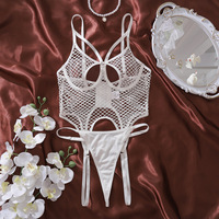 Lingerie érotique en résille Ultra Sexy sans entrejambe Costume érotique audacieux maille soutien-gorge Transparent tenues Lingerie amusante