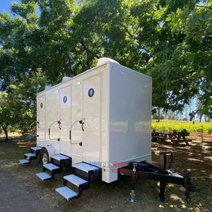 Neuer Maßgefertigter Toilettenwagen 2025 mit 3 Kabinen, Anhänger mit Außendusche und Badezimmer, Porta Potti, Mobile Tragbare Toilette zum Verkauf - Product Image 4