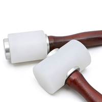 Marteau de maroquinerie en forme de T, tête en nylon, manche en bois pour outils de poinçonnage et d'estampage du cuir DIY