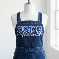 Patchs de poitrine personnalisés en sequins pour T-shirts, patchs de match en sequins, broderies thermocollantes en sequins