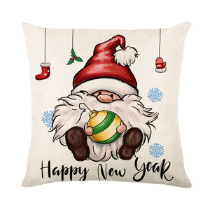 Modern Christmas 45 CM Polyester Knitted Santa Claus Elk Design Hand-Painted Sofa <strong>Cushion</strong> Pillow <strong>Cover</strong> <strong>Without</strong> Insert - Product Image 2