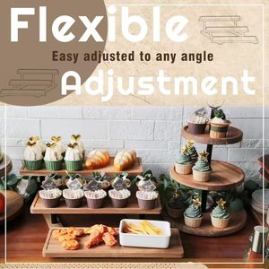Présentoir à desserts en bois pour l'exportation, support à pâtisserie de pique-nique extérieur à trois niveaux, étagère simple en bois massif pour gâteaux - Product Image 1