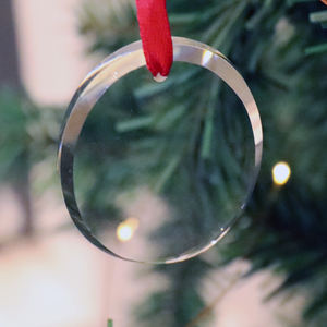 MH-DS0292 Incisione Personalizzata Chiaro Albero Di Natale Decorazione di Vetro di Forma Ovale Appeso Smussato Albero Di Natale di Vetro Ornamento - Product Image 4