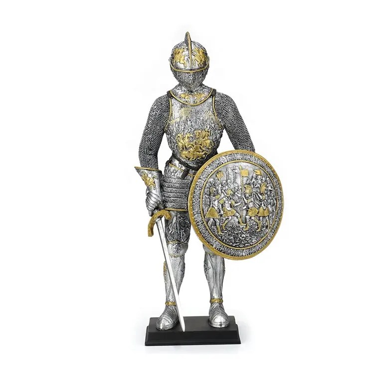 VERONESE DESIGN-MEDIEVAL ARMOR PARADE ARMOR WITH SWORD AND SHIELD-COLOR PAINTED FINISHING-OEM AVAILABLE