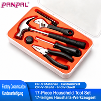 Kit de Herramientas Multiusos 17 en 1, Juego de Herramientas para el Hogar con Martillo, Llave Inglesa, Alicates, Destornillador y 10 Puntas, Portátil para Bricolaje