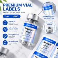 Étiquettes personnalisées pour flacons de laboratoire 2ml 3ml 5ml Autocollants transparents en PET avec code-barres imperméables pour l'emballage pharmaceutique