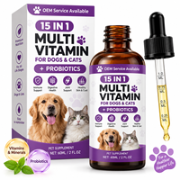 Complément multivitaminé liquide 10-en-1 à la glucosamine naturelle pour chiens et chats – Soin de la santé intestinale, immunitaire et articulaire