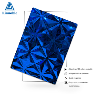 กระเพื่อมแผ่นสแตนเลสพิมพ์ลายคลื่นน้ำกระจกสีฟ้าชุด300งานดัดแผ่นเหล็กติดผนังดีไซน์แบบแฟชั่น - Product Image 2