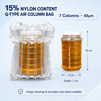 Sac à colonnes d'air en matériau PA/PE biodégradable personnalisé, rembourré de bulles, pour la protection des emballages