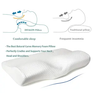 गर्दन के दर्द से राहत और हटाने योग्य कवर के साथ नींद में आराम के लिए फैक्टरी हॉट सेलिंग एर्गोनोमिक सरवाइकल कंटूर मेमोरी फोम तकिया