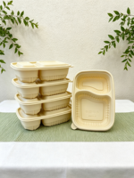 Nouvelle Arrivée 2026 : Boîte à Bento en Bambou pour Restaurant, 2, 3, 4 ou 5 Compartiments, Biodégradable avec Couvercle