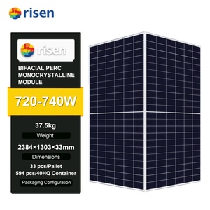 แผงโซลาร์เซลล์แบบสองหน้า Risen Best Quality Hyper-ion RSM132-8-720-740BHDG ชนิด N-type HJT กำลังไฟ 700W-725W - Product Image 1