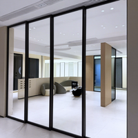 Puertas Corredizas Modernas con Certificación NFRC, Puertas Plegables de Aluminio con Rotura de Puente Térmico, Marco Estrecho, Doble Acristalamiento, Aislamiento Acústico