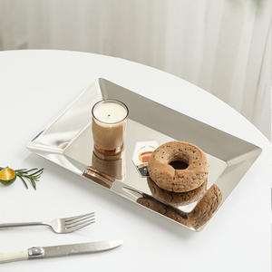 環境にやさしいステンレスフルーツBBQプレートスクエアシルバーミラー色レストラン用マルチサイズ - Product Image 4