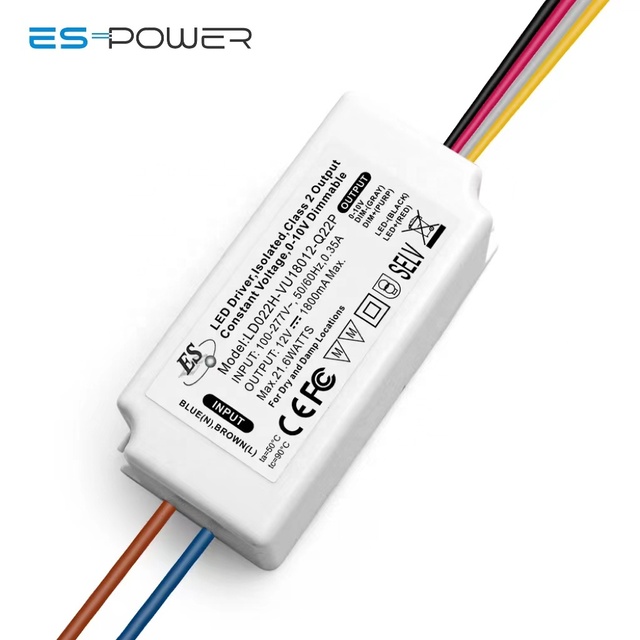 Es CE 80% Efficiency 480mA AC-DC Switching Power Supply 90-264Vdc Input Constant Voltage 48VDC 22W 1-10V Dimmable LED Driver