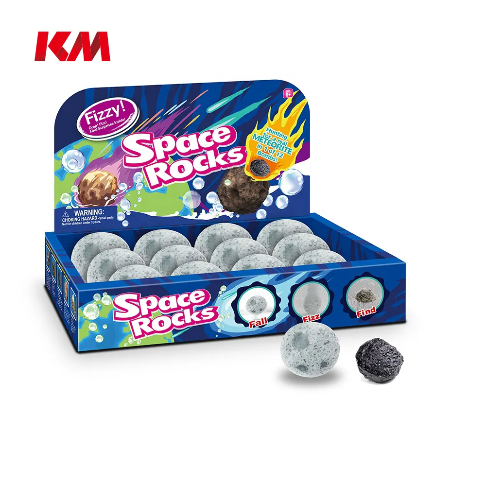 Children Small Toy Bath Bombs with Space Rock Surprise Toys Organic Fizzy Bath Bomb Gift Set for Kids