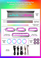 Kit d'accessoires d'éclairage LED intérieur dynamique et coloré pour écran de voiture JETOUR T2 2023-2025 avec contrôle de la lumière ambiante