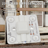 Module LED 220V 4 LED à réflexion diffuse, plaque lumineuse carrée, film souple, source de lumière extérieure, indice de protection IP20, 4-6W, Ra80, 3000-10000K