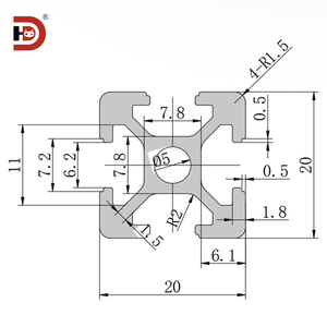 Profili in Alluminio Estruso Industriale 2020 Conformi agli Standard Europei, Tubi Quadrati in Lega di Alluminio Nero 2020 T - Product Image 3