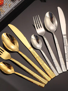 High-end Stainless Steel Western Tableware Knife Fork Spoon Set <b>Mirror</b> Polished Luxury Hotel Cross-border Steak Knife - Product Image 5