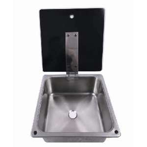 Fregadero de Acero Inoxidable GR-549B con Cubierta de Vidrio Templado 350*350*120 mm para Autocaravanas y Yates - Product Image 3