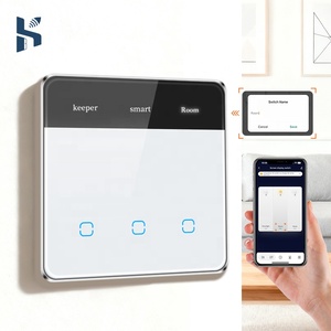 Interruptor de iluminación de pared inteligente estándar de la UE, aplicación de Control remoto, pantalla de nombre LED, Panel táctil de cristal, interruptor de temporizador Tuya ZigBee <span class=keywords><strong>Alexa</strong></span> - Product Image 1