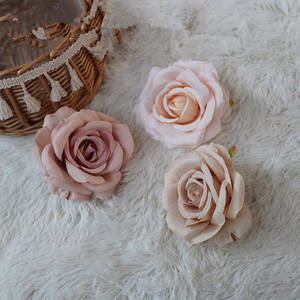 ดอกไม้ประดิษฐ์ไหมขายส่ง IFG สีน้ำตาลโทฟฟี่ โรสเบจ ควิกแซนด์ โกลเด้นโรส หัวดอกไม้ - Product Image 5