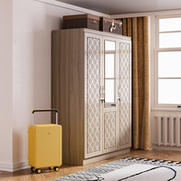 Armoire de chambre à coucher au design moderne, placard à vêtements, armoire 3 portes avec miroir.
