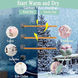 Conception simple porte-serviettes chauffant électrique mural salle de bain sèche-linge chauffe-vêtements et serviettes - Product Image 5