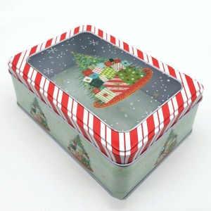 Grands boîtes en fer <span class=keywords><strong>blanc</strong></span> à gâteaux personnalisées de qualité alimentaire, Oem, boîtes à gâteaux rectangulaires d'emballage de cadeaux vide avec fenêtre, 12 pièces - Product Image 5