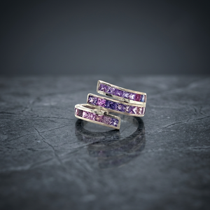 Anillo de amatista y Topacio azul hecho a mano, joyería de plata de ley 925 de calidad superior, precio de fábrica al por mayor - Product Image 1