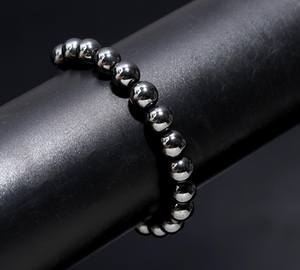 Natural Gray Hematite <b>Bracelet</b> Smooth 8mm Beads Moon Shape Crystal <b>Bracelet</b> for <b>Healing</b> Meditation and Grounding Gift - Product Image 1